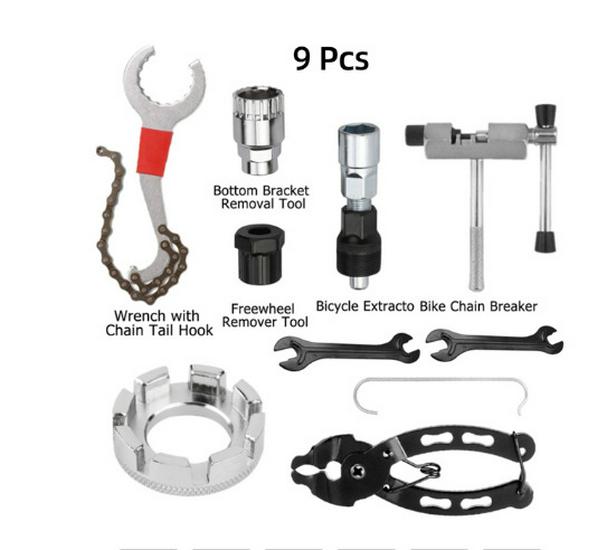 Mountain Bike Repair Tool Kit: Chain Breaker & Flywheel/Bottom Bracket Removal Tools