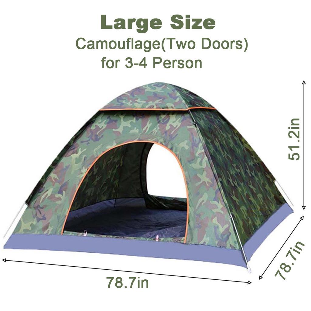 Fully Automatic Pop-Up Quick Shelter Outdoor Travel Hiking Waterproof Camping Tent 1-4 Person Portable Tent Instant Set Up Tent