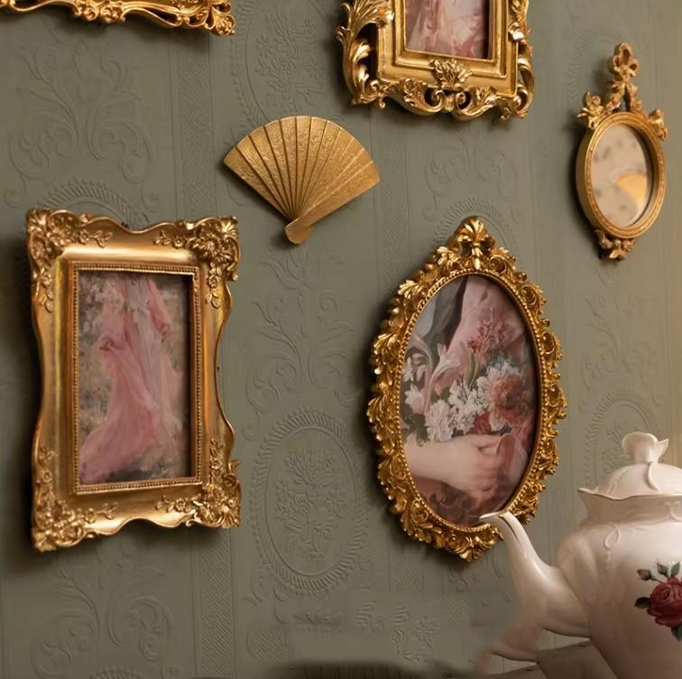 Europe Retro Art Palace Relief Photo Frame Resin Wall Hanging Painting Home Homestay Wall Mural Decoration Hotel Club Wall Craft