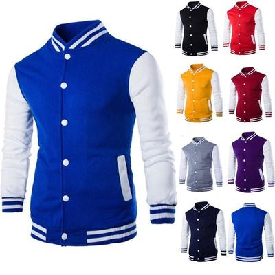 Chaqueta de béisbol ajustada a la moda para hombre, chaqueta deportiva informal personalizada para hombre, cárdigan con cuello alto estampado, ropa exterior