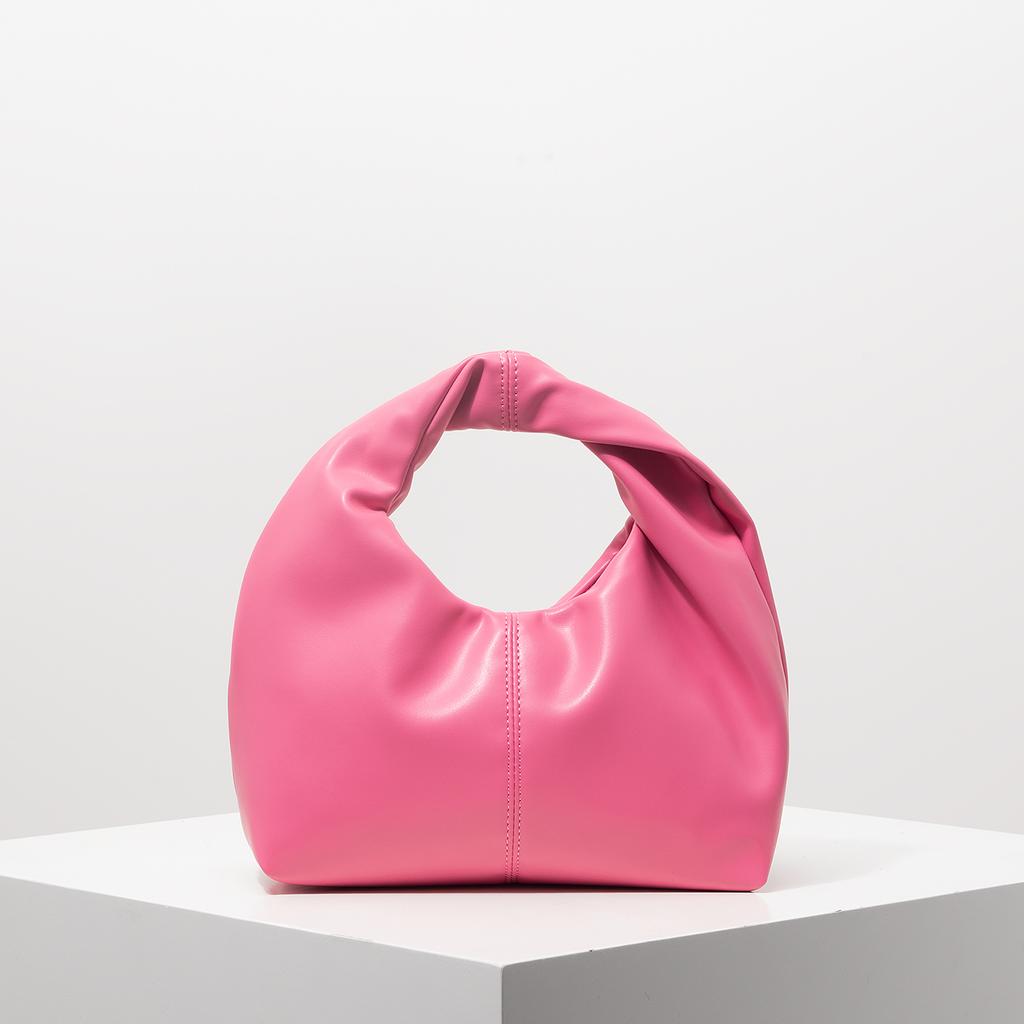Stylish twist square bag, solid color top clutch bag, simple and versatile commut