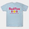 Men Black Print T-shirt Red Five Standing By No-Cut Transfer Paper Print Cotton Tshirt