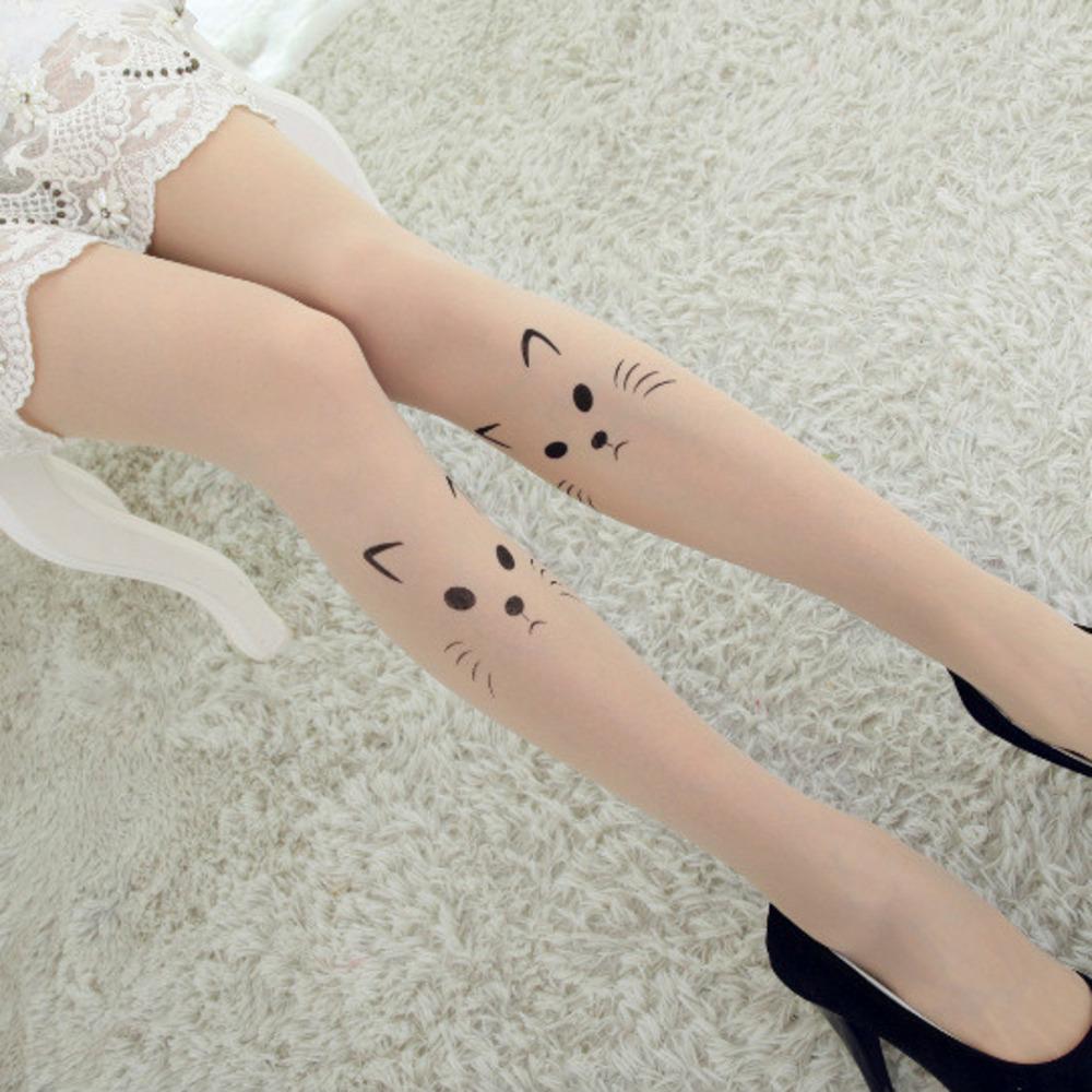 Sexy Silk Stockings 15D Women Tights Camouflage Tattoo Pantyhose Pattern Transparent Long Female Tattoo Hosiery Print