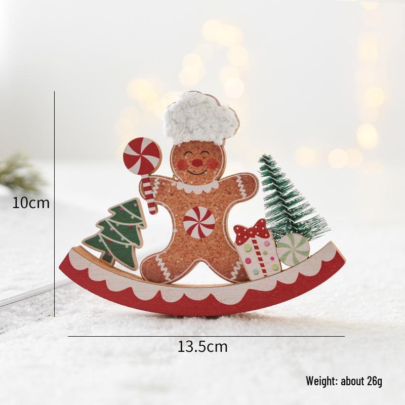 NUCHI Luminous Wooden Christmas Tree Ornaments - Small House Pendant Decorations