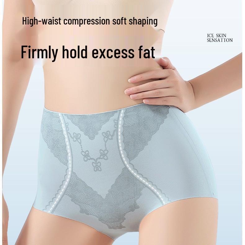 Women's 2025 High Waist Seamless Ice Silk Underwear - Tummy Control & Hip Lift Triangle Panties