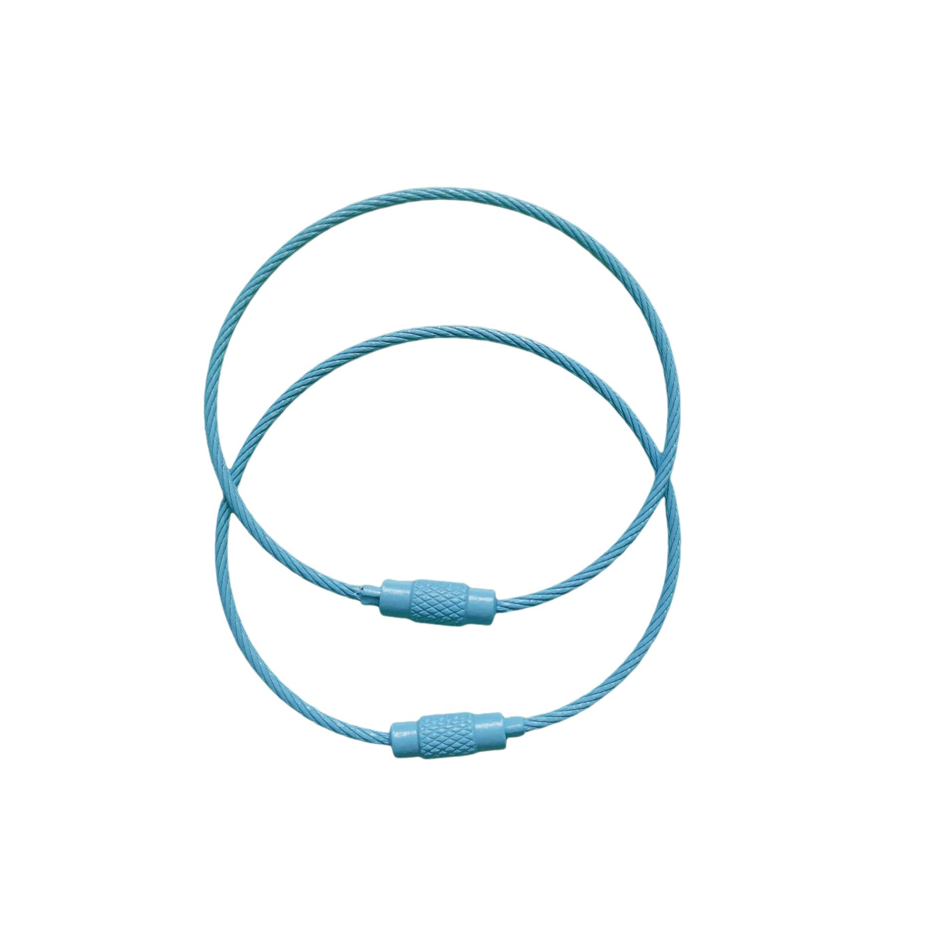 

10 шт. Разноцветный тросик из нержавеющей стали для ключей, 6 дюймов, 1,5 мм, петля из нержавеющей стали, брелоки разных цветов, бирки для ID