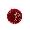 8cm bordeauxrote beflockte Weihnachtskugeln mit goldenem Glitzer-Muster, 24 Stück Geschenkbox-Set, 3 Muster Weihnachtsbaumschmuck