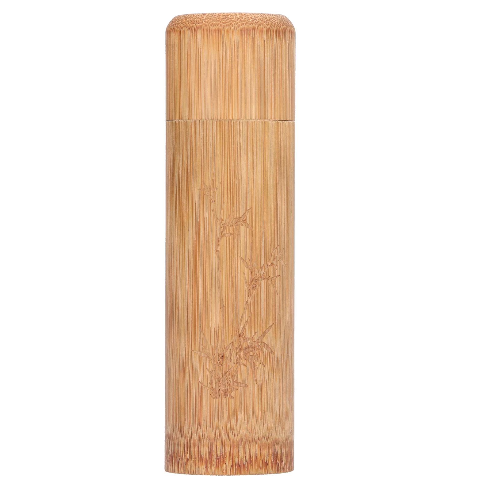 Ronde Bamboe Theebus Draagbare Opbergdoos, Afgesloten Bamboe Container Voor Thee Koffiebonen Noten Huis Kantoor Organizer Pot
