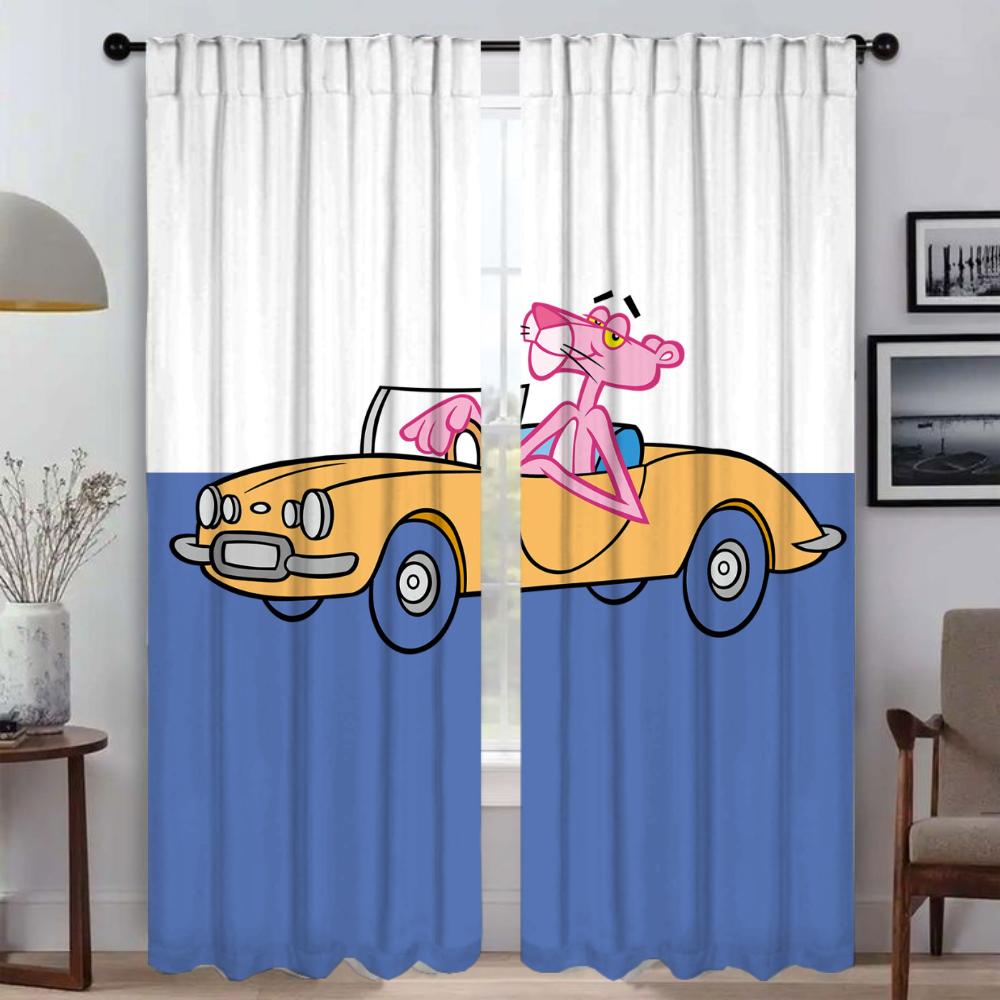 Eleganti istabas aizkari kamerai Rozā pantera aptumšojošie aizkari Helovīna dekori starpsienu žalūzijas Aizkari 2 gab.