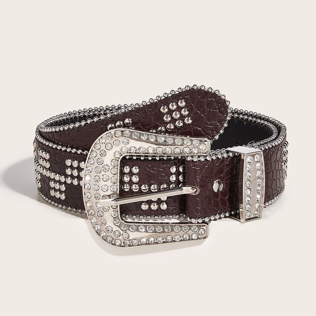 

Style Pu Leather Belt With Starry Compass Buckle For Casual Youth Fashion