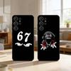 67 Six Seven Etui na telefon Dla Samsung S26,S25,24,23,22,30,21,10,9,Ultra,Plus,Lite,FE Miękkie czarne etui