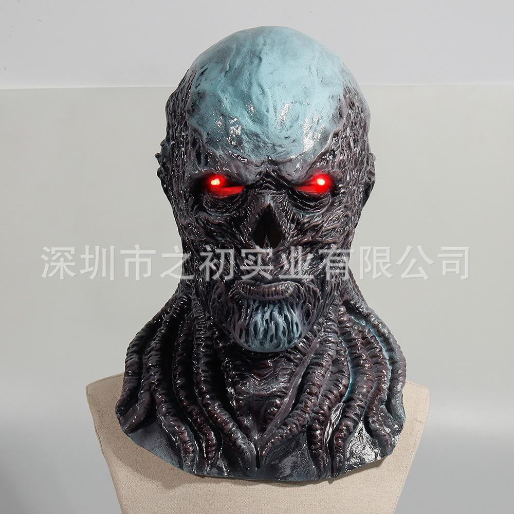 Stranger things4vecna Vikna Latex Gloeiend Mask Hoofddeksel Halloween Horrorfeest Attributen