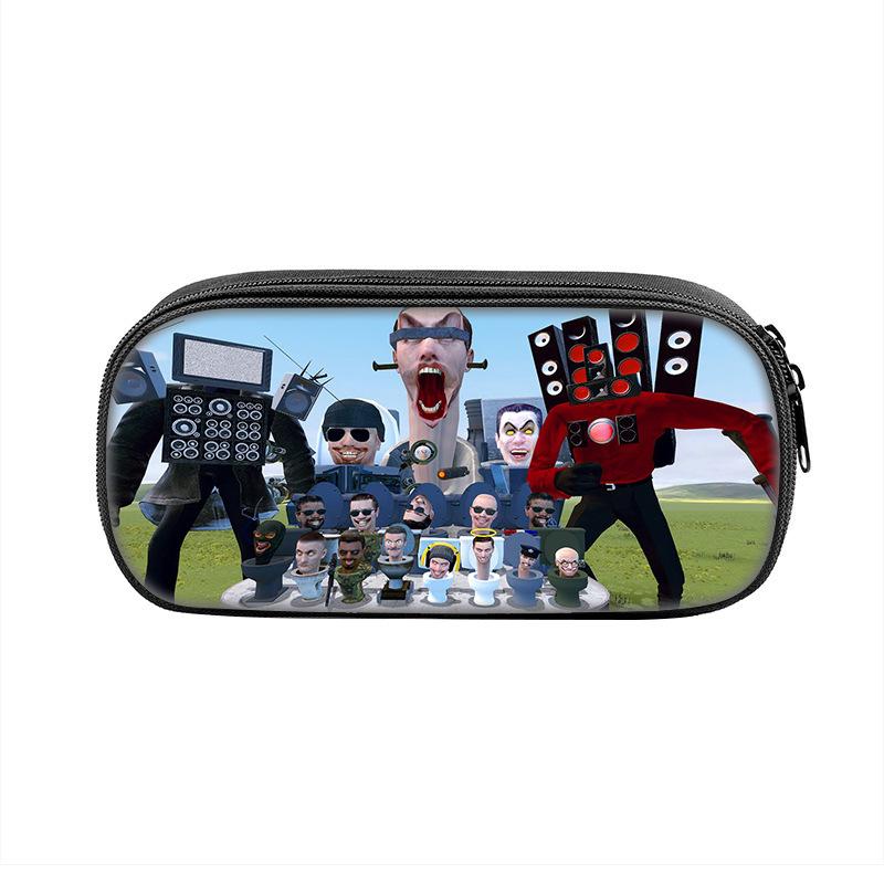 Fun Pen Box Bag Skibidi Toilet for Student Big Capacity School Supplies Zipper Cartoon Anime Pencilcases
