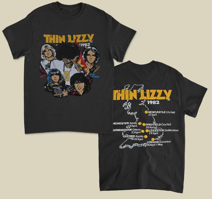 VTG 80s Graphic Thin Lizzy UK Tour Gift For Fan Unisex T-Shirt 2XL