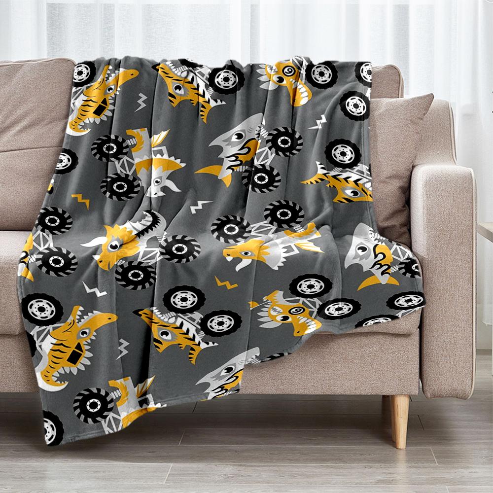 Truck Theme Printed Blanket - Perfect for Couch, Bed, Travel & Outdoor Use | Machine Washable, Cozy & Durable.