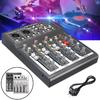 4-Kanal-Mischpult Mini Professionell Live-Studio Audio Mixer USB-Mischkonsole DJ Bühne KTV 48V schwarz/silber