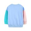 Girls Long Sleeve Round Neck Color Block Cartoon Print Pullover Sweatshirt
