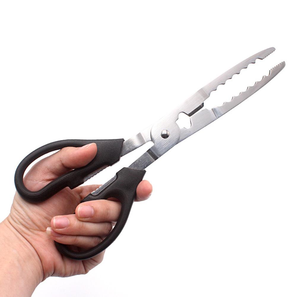 Portable Long Fishing Pliers Scissors Gripper Outdoor Stainless Steel Fish Crab Grabbing Clamp Fishing Tackle Tool Accessories