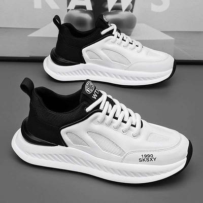 Mode Nieuwe herenschoenen met ademend mesh bovenwerk en dikke zool running witte Dad trendy schoenen zijn in de aanbieding A 1-7