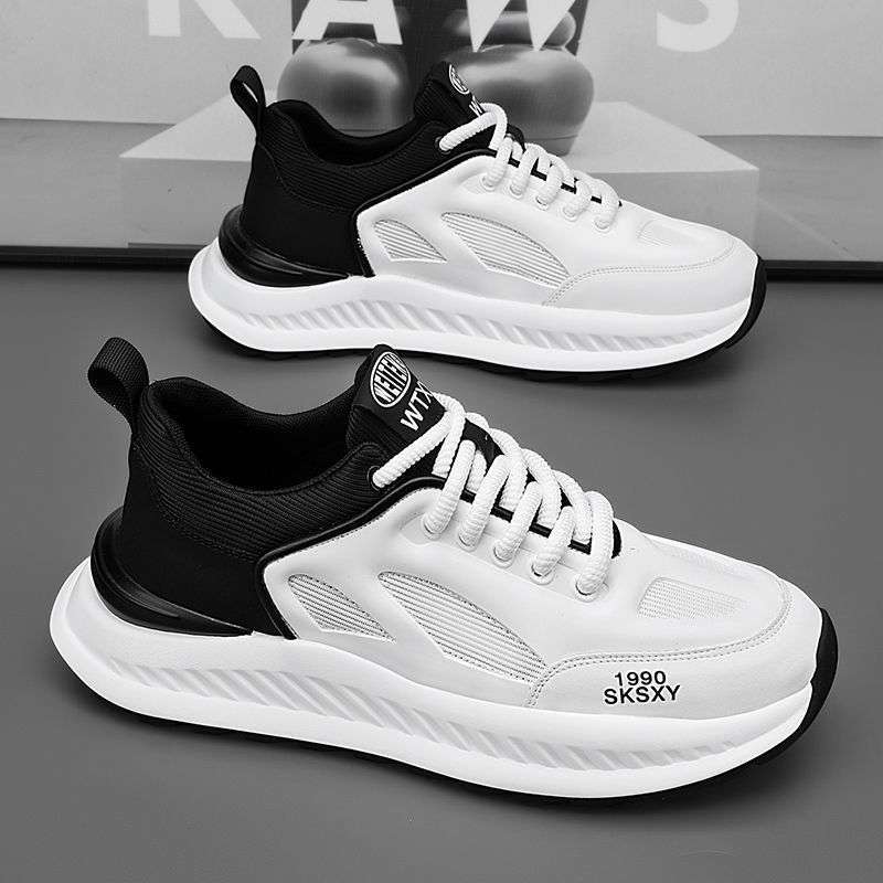 Fashion New men's shoes with breathable mesh upper and thick-soled running white Dad trendy shoes are on promotion A 1-7