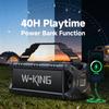 50W Bluetooth IPX6 Waterproof Portable Wireless Speaker with Deep 40 Hours of Enhanced Bass Power Bluetooth TF Card and NFC W-KING (90W Peak) Speaker,