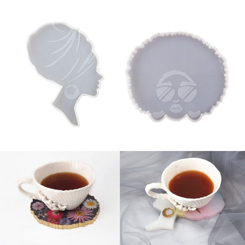Head Lare Beauty Rollin Tray Molds for Epoxy Resin Afro Female Silione Resin Mold Resin astin DIY Home Deor r