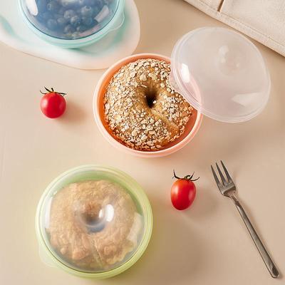 Bread Box Microwavable Transparent Round Shape Food Container Sandwich Toast Box Kids Worker School Breakfast Lunch Bento Box