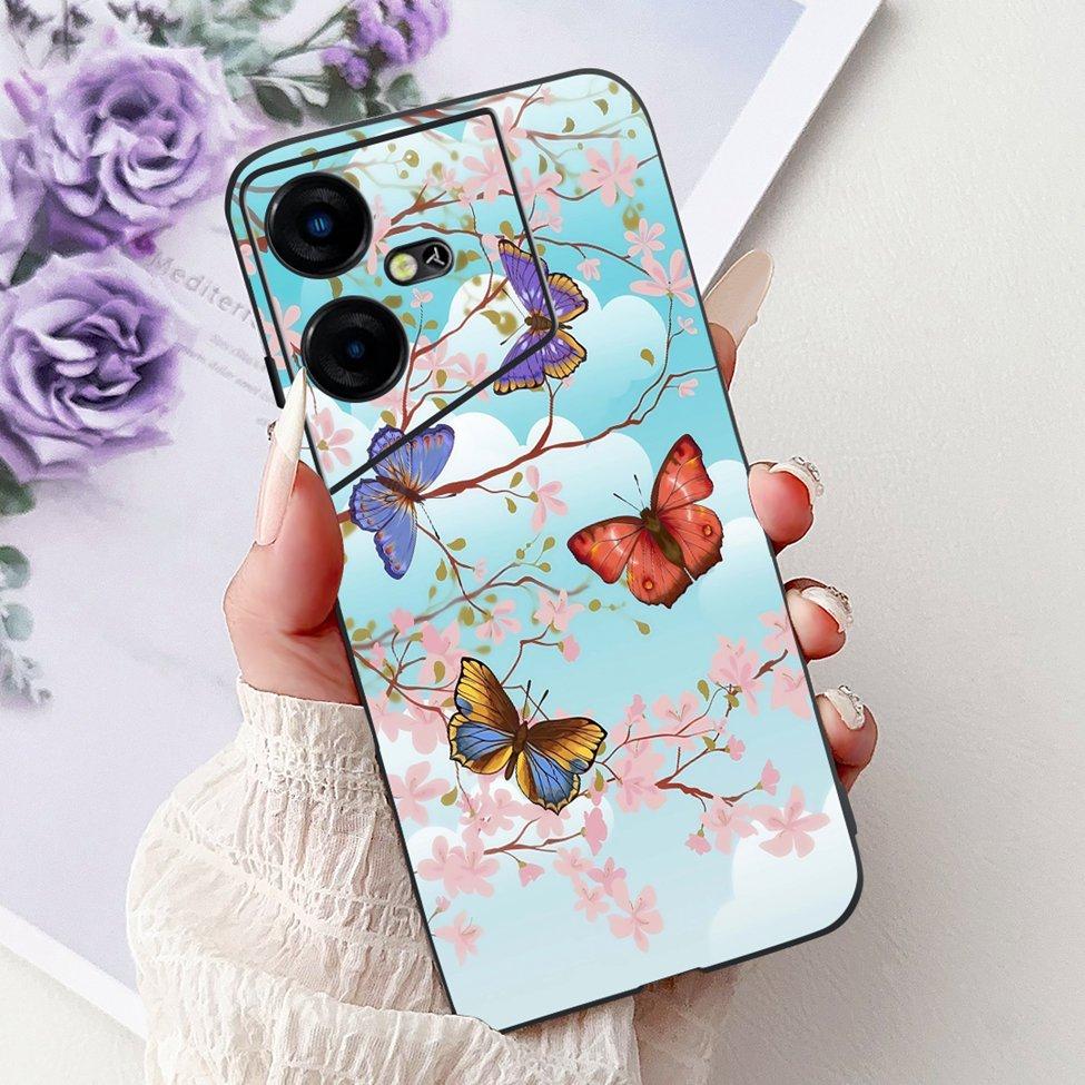 6,82'' Für Techno Pova Neo3 LH6n Rückabdeckung Für Tecno Pova Neo 3 Hülle Silikon Luxus Mode Niedliche Cartoon Katze Stoßfest Funda