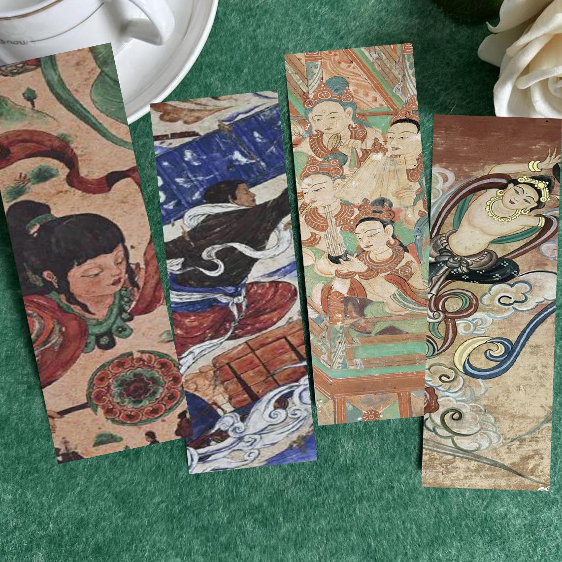 

30 картинок серии «Встреча с Дуньхуаном», простые материалы для рукоделия, литературные и креативные материалы, бумага для чтения в стиле инс, закладка, сделай сам