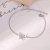 Stainless Steel Bracelets Vintage Elegant Butterfly Sand Press Design Non-fading High-quality Fashion Bracelet For Women Zircon