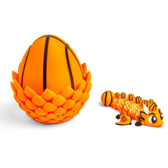 3D Printed Dragon Egg with Flexible Dragon Inside Sports Ball Surprise Dragon Egg Fidget Toy Twist Open Articulated Animal Stress Relief Gift for