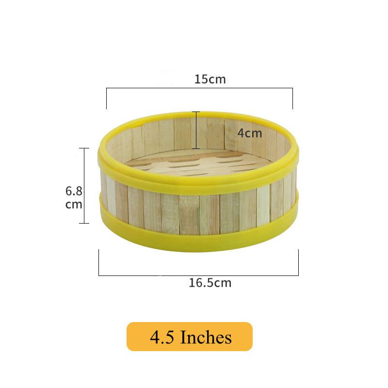 Vaporiera in bambù naturale multi-dimensione per ravioli con coperchio Griglia per la cottura a vapore domestica Cesto per riso Dim Sum Accessori per la cucina