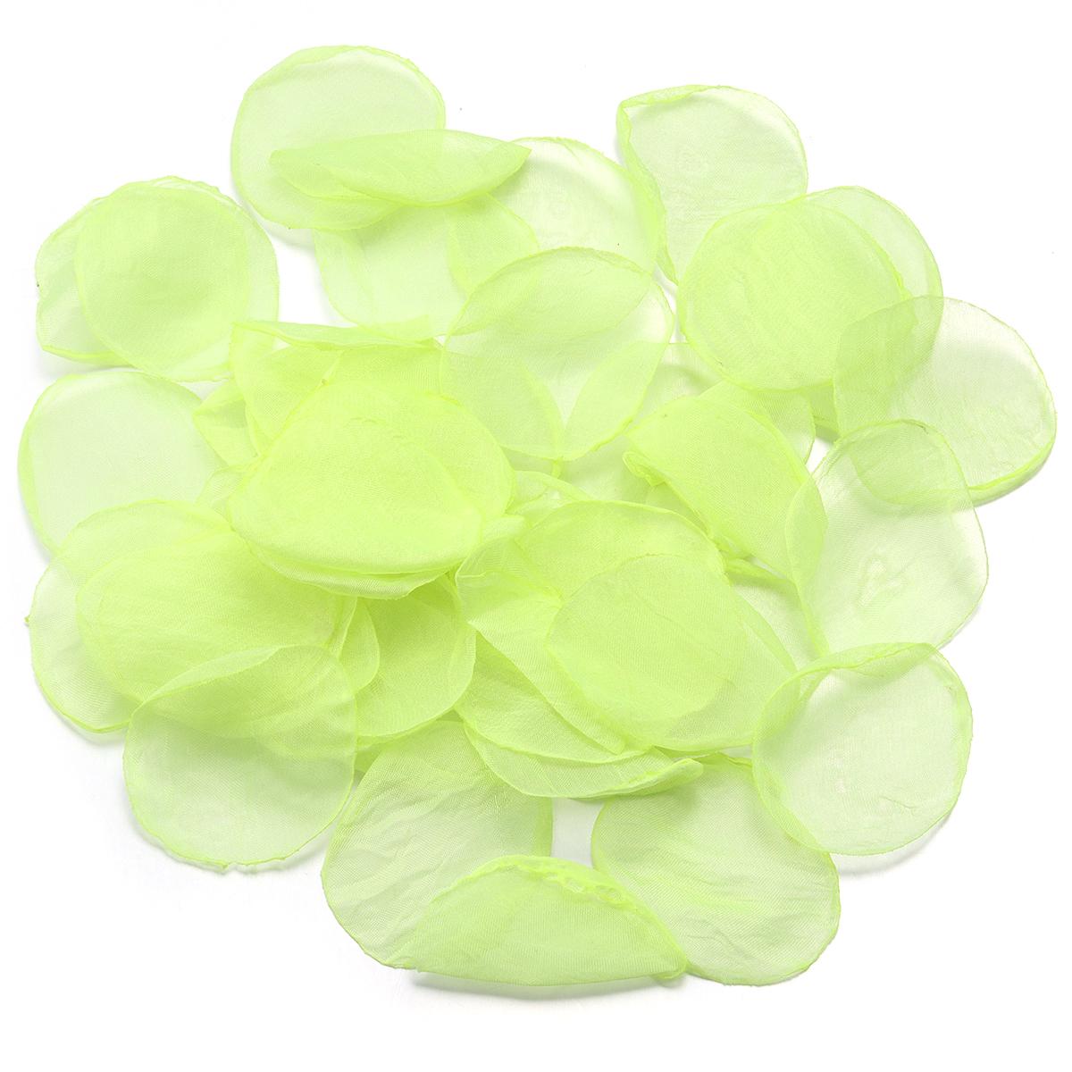 

20pcs Chiffon Handmade Burnt Edge Petals Colorful Artificial Flower For Wedding Party Headwear Earrings Decoration Accessories фарби люмінесцентні зелений колір