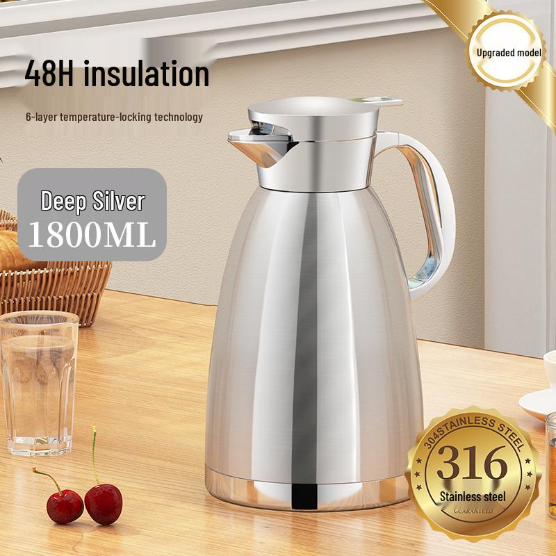 Stainless Steel Insulated Water Kettle - Large Capacity 316 Thermos Pot for Stewing Tea and Keeping Water Warm