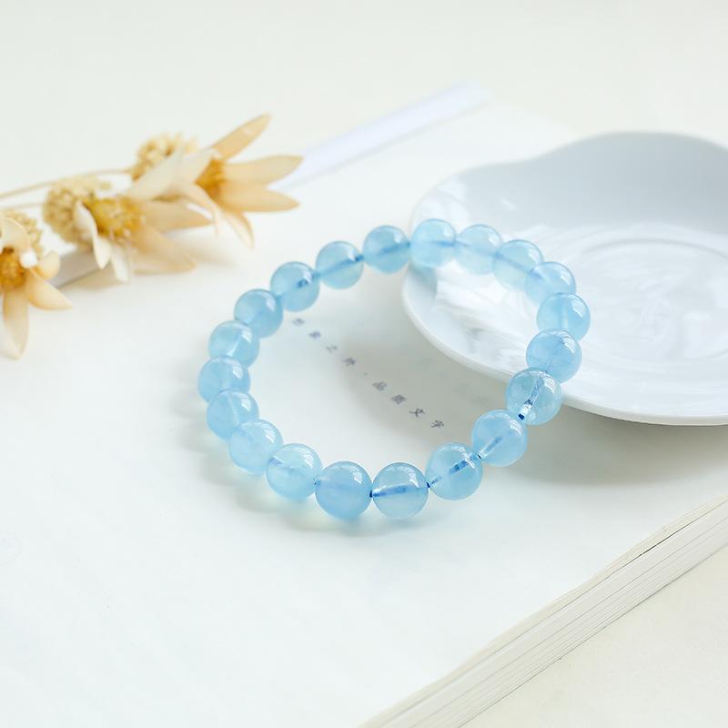 Натуральный аквамариновый браслет женский с бусинами синий кристалл браслет с одним кольцом свободные бусины аксессуары 6mm single circle (about 26 pieces)