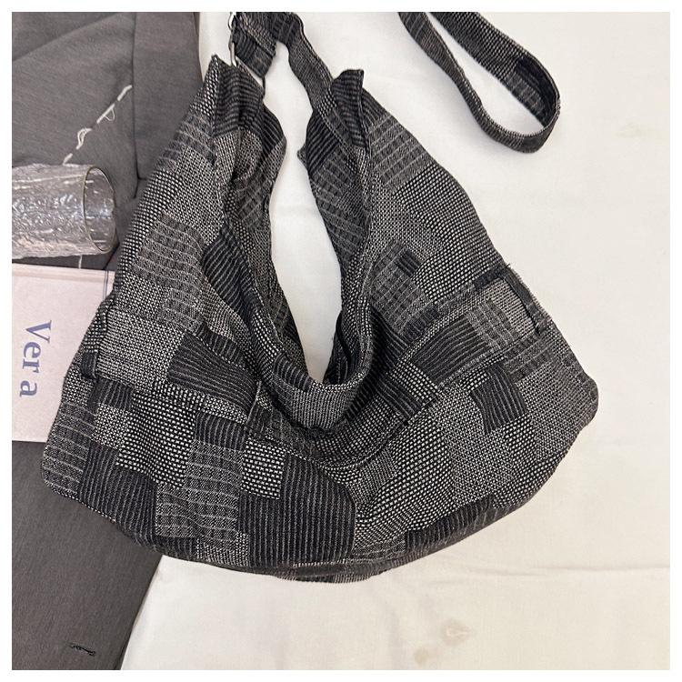 Korean Style Denim One-Shoulder Bag - 2026 Versatile Large Capacity Crossbody for School & Commute