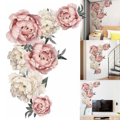 3D Pfingstrose Blumen Muster Wandaufkleber Kunst Aufkleber Hintergrund Aufkleber für Zuhause Wohnzimmer Schlafzimmer Dekor