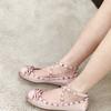 Fashion Spring Fashion Flat Satin Round Head Shallow Mouth Butterfly Knot Rivet Line with Soft Sole Non-slip Wear Shoes