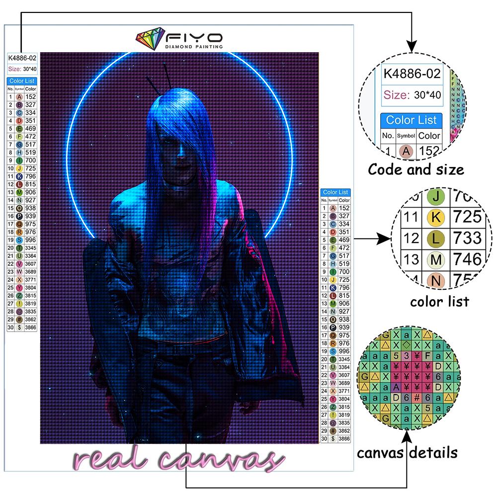 Cross Stitch Kit DIY Diamond Embroidery Cyberpunk Sexy Art Diamond Painting Home Decor