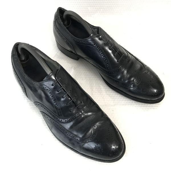 80s-90s USA Made/COMFORT PLUS/Full Brogue Wingtip Goodyear Welt Shoes/10.5D/28.0/Black/Vintage(USED)