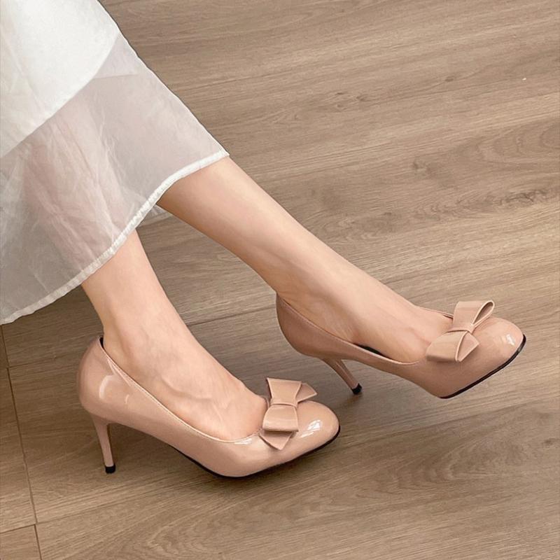 2026 Spring Butterfly-knot Thin High Heel Women Shoes Fashion Wedding Party Slip On Shoes Ladies Elegant Mary Jane Shoes