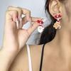 Asymmetrical Santa Claus & Gingerbread Man Christmas Earrings - Cute Cartoon Design for Women