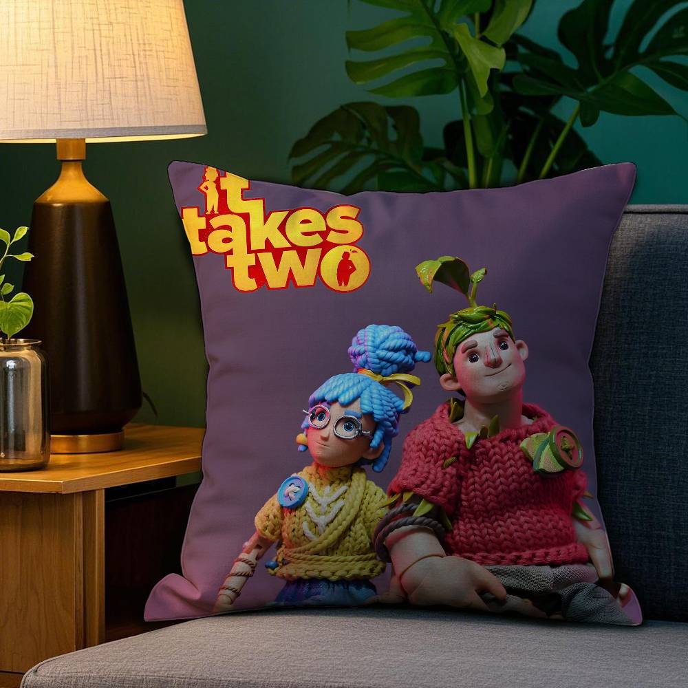 Game It T-Takes Two Pillow Case Plush Fabric Soft Double Sided Print Home Sofa High Quality Cushion Cover Throw