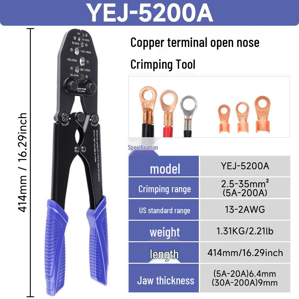 

YEJ-5200A Copper Open Nose OT Line 5-200A Connector Crimping Pliers