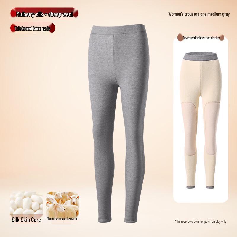 Women's Fleece-Lined Thermal Leggings with Silk Floss & Knee Protection