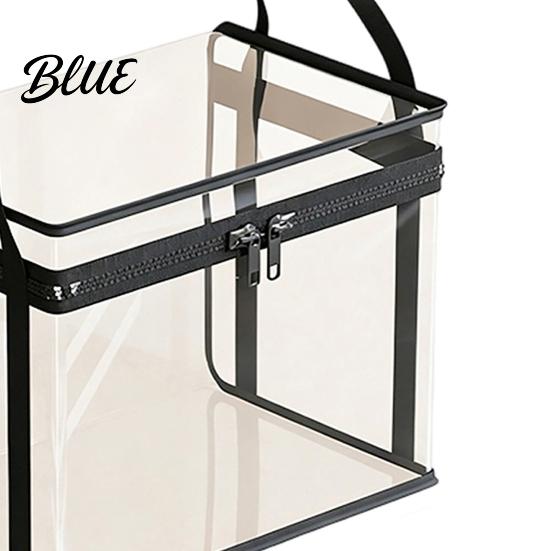 Kids Toy Storage Box Transparent Clothes Bag with Sturdy Handles Durable Plastic Visibility Bin Book Organizer Moisture-proof Toys Container