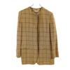 Made In Italy Linen Blend Check No Color Jacket 42 Brown Women Used