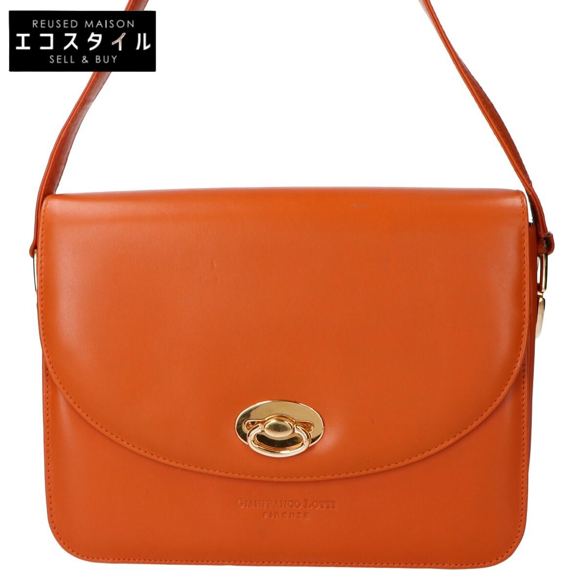 

GIANFRANCO LOTTI leather Shoulder bag OrangeUsed