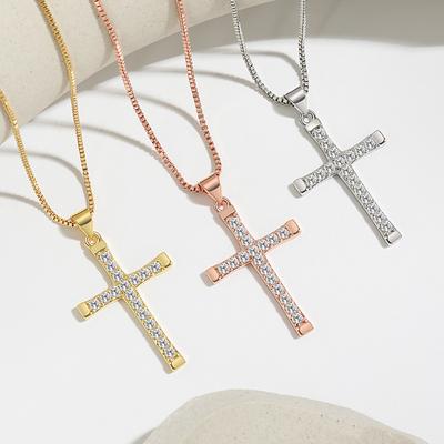 Glaube Gebet Kreuz Anhänger Kleine Design Street Hip Hop Kreuz Halskette