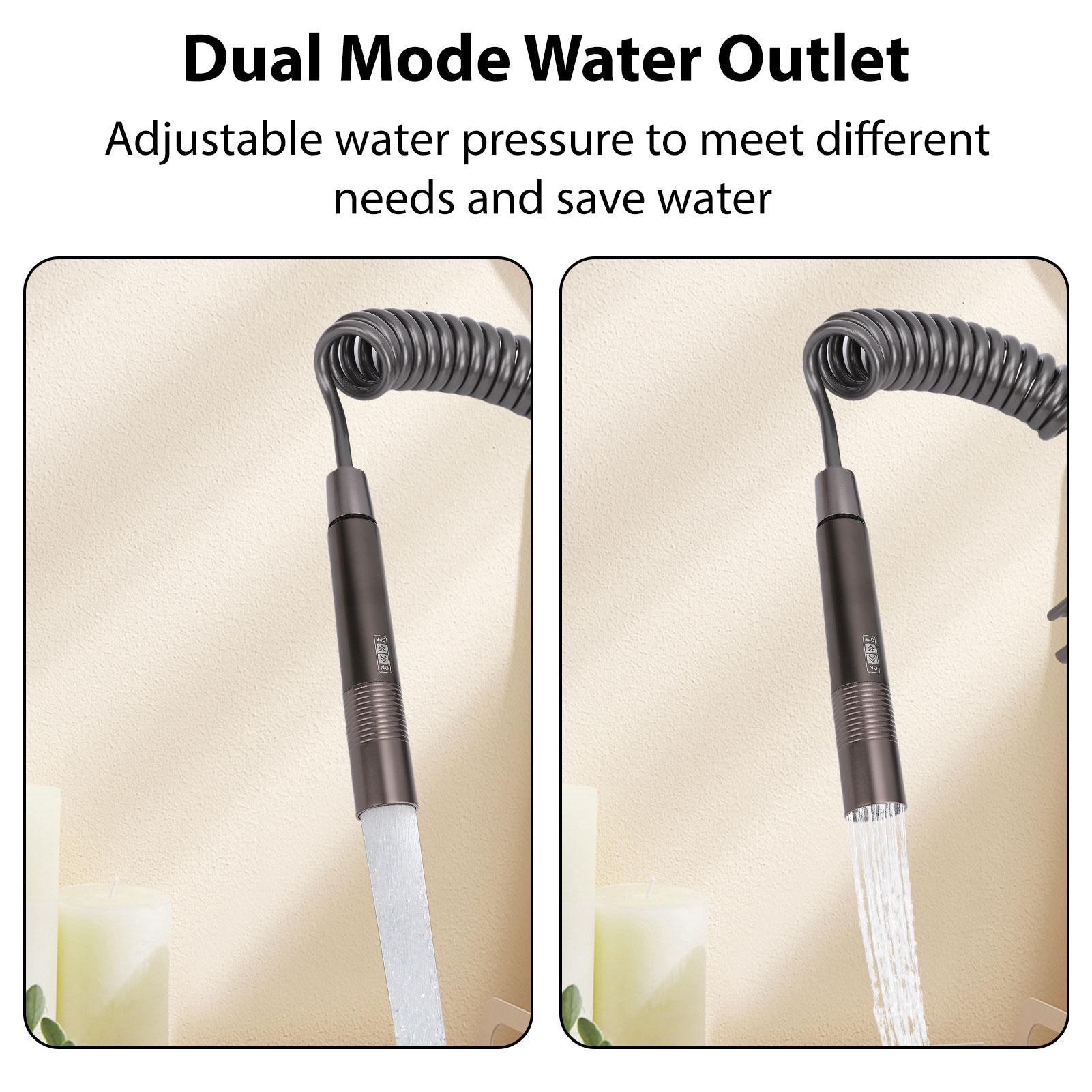 

Handheld Bidet Sprayer Kit with Dual Control Valve Multi Function Copper Toilet Faucet Wall Mount чёрный